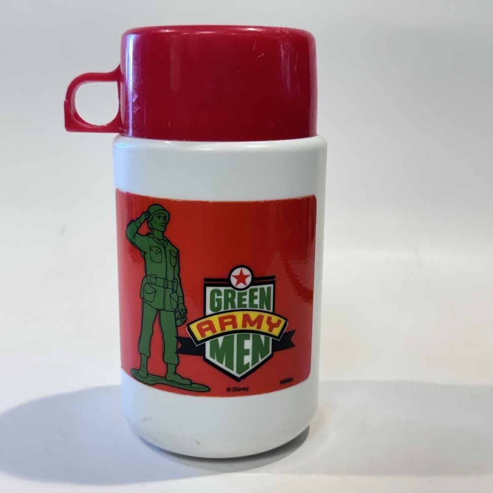 Vintage 1995 Disney's Toy Story Green Army Men Lunch Box Thermos w Red Lid EUC
